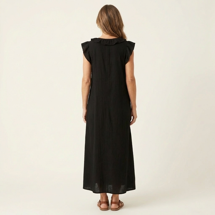Annabel | Ruffle V-Neck Maxi Dress