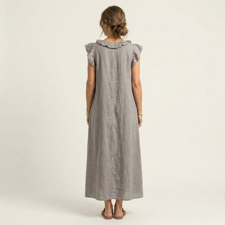 Annabel | Ruffle V-Neck Maxi Dress