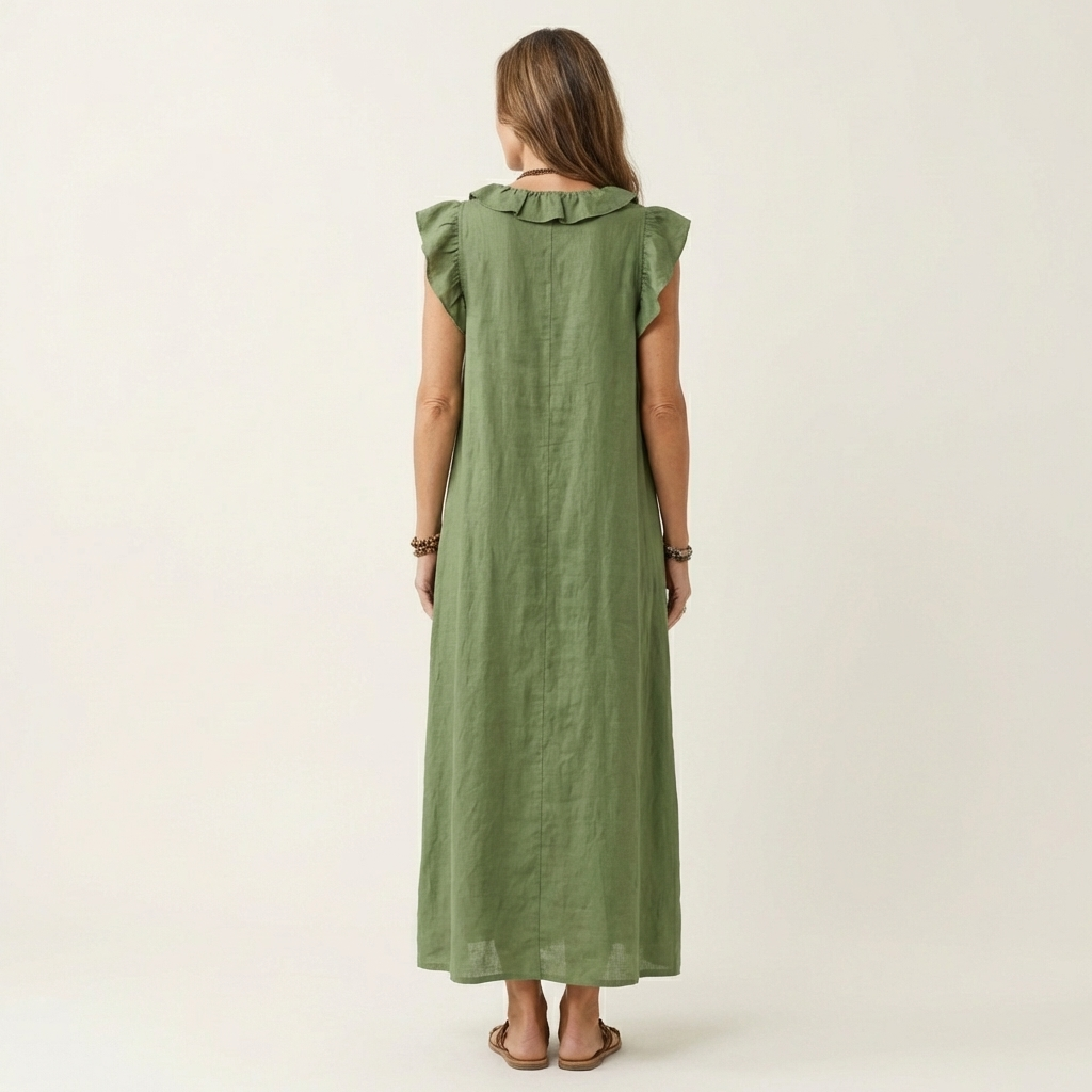 Annabel | Ruffle V-Neck Maxi Dress