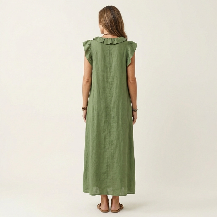 Annabel | Ruffle V-Neck Maxi Dress