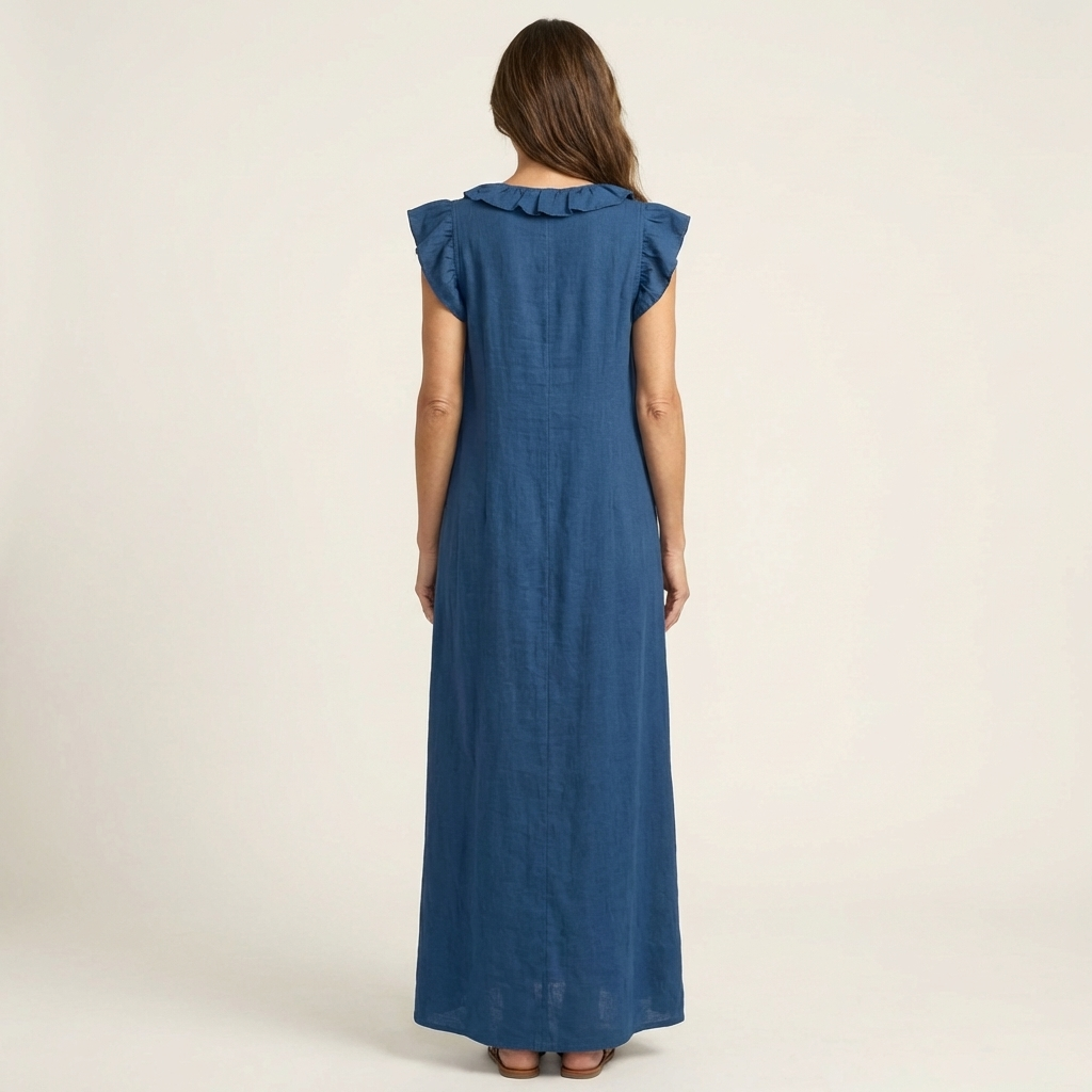 Annabel | Ruffle V-Neck Maxi Dress