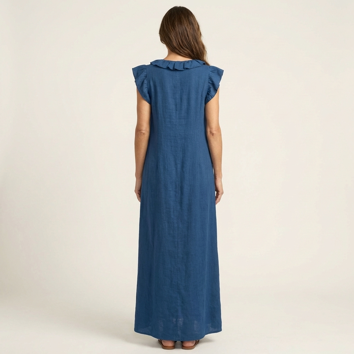 Annabel | Ruffle V-Neck Maxi Dress