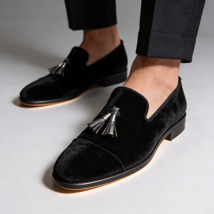 Sandro | Classic Velvet Tassel Loafers