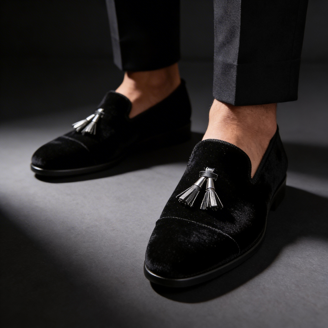 Sandro | Classic Velvet Tassel Loafers