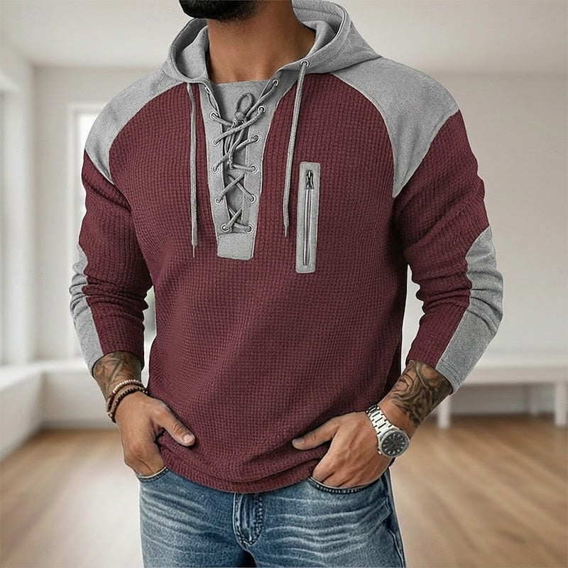 Rory | Lace-Up Textured Hoodie
