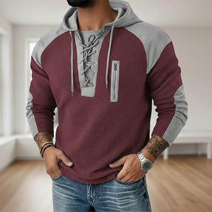 Rory | Lace-Up Textured Hoodie