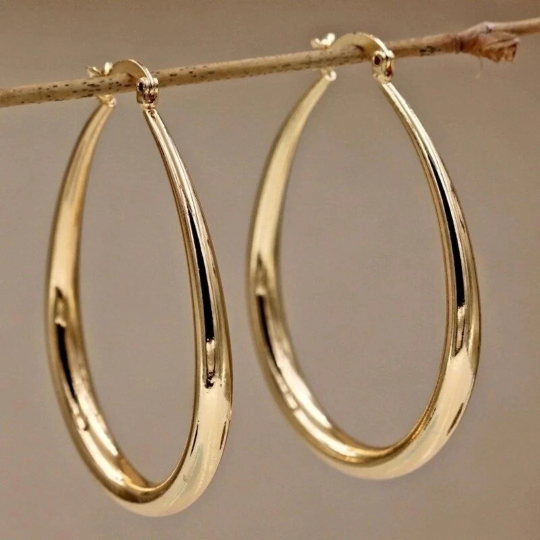 Ophelia | Polished Oval Hoop Earrings