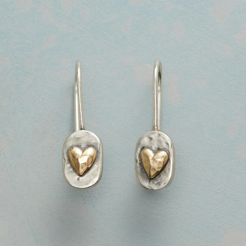 Juno | Golden Heart Drop Earrings