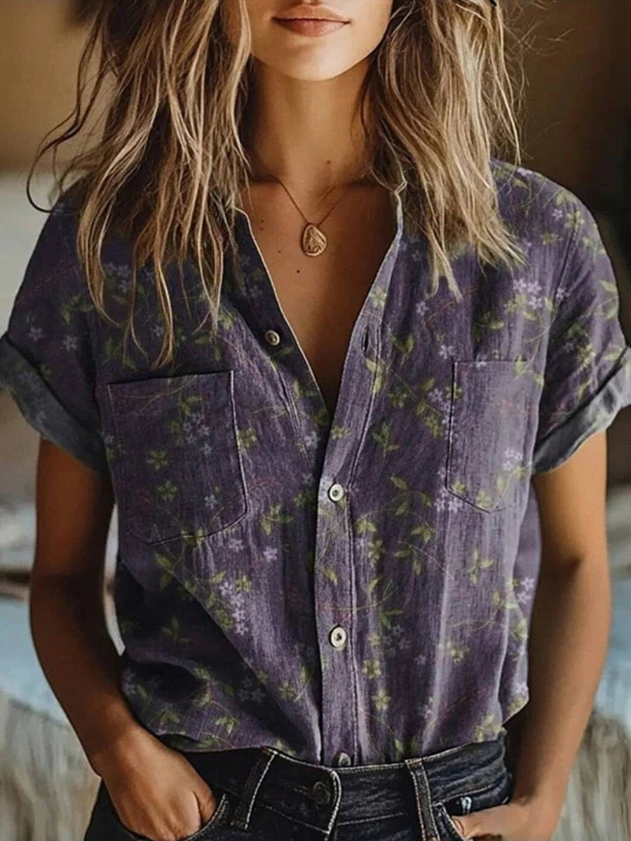 Rosalie | Floral Short Sleeve Blouse