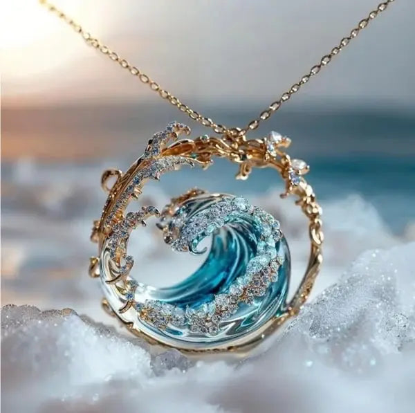 Meredith | Ocean Wave Pendant Necklace