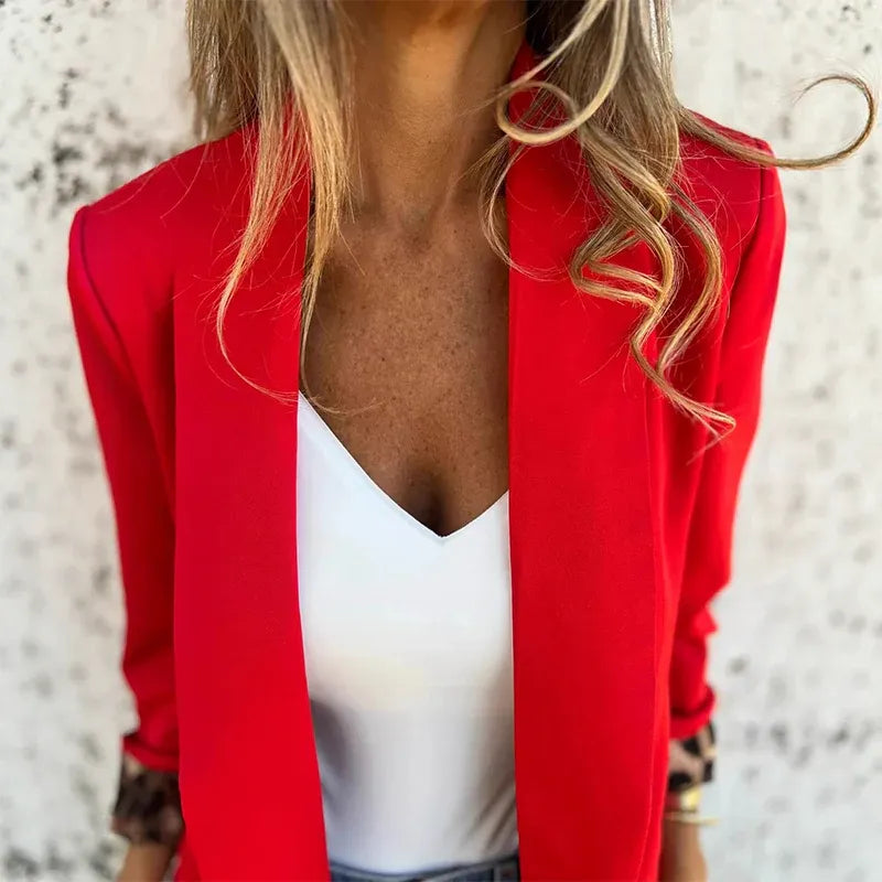 Valeria - Elegant Leopard Print Sleeve Cardigan
