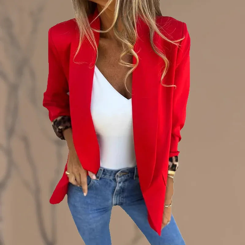 Valeria - Elegant Leopard Print Sleeve Cardigan