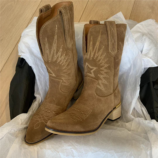 Delia | Western-Inspired Mid-Calf Boots