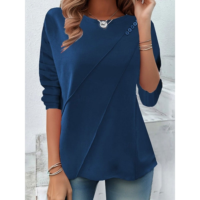 Elise | Draped Button-Detail Top