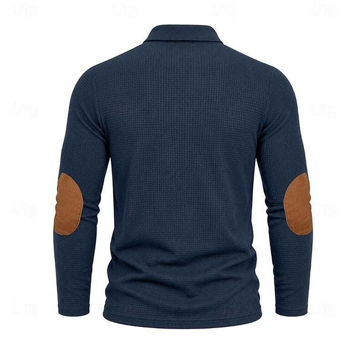 Garrett | Textured Long-Sleeve Polo Shirt