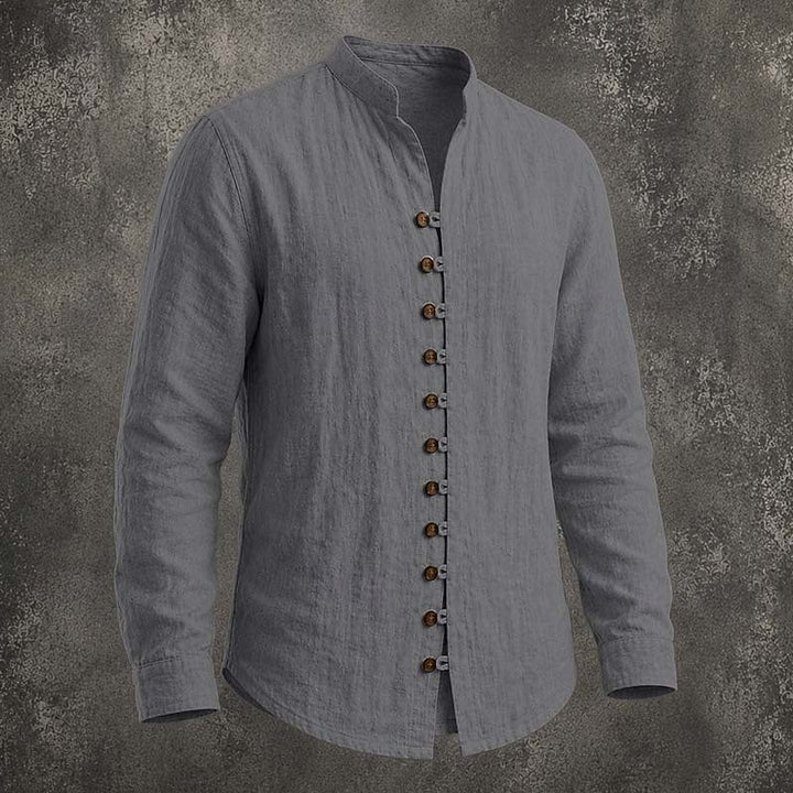 Silas | Band Collar Button-Up Shirt