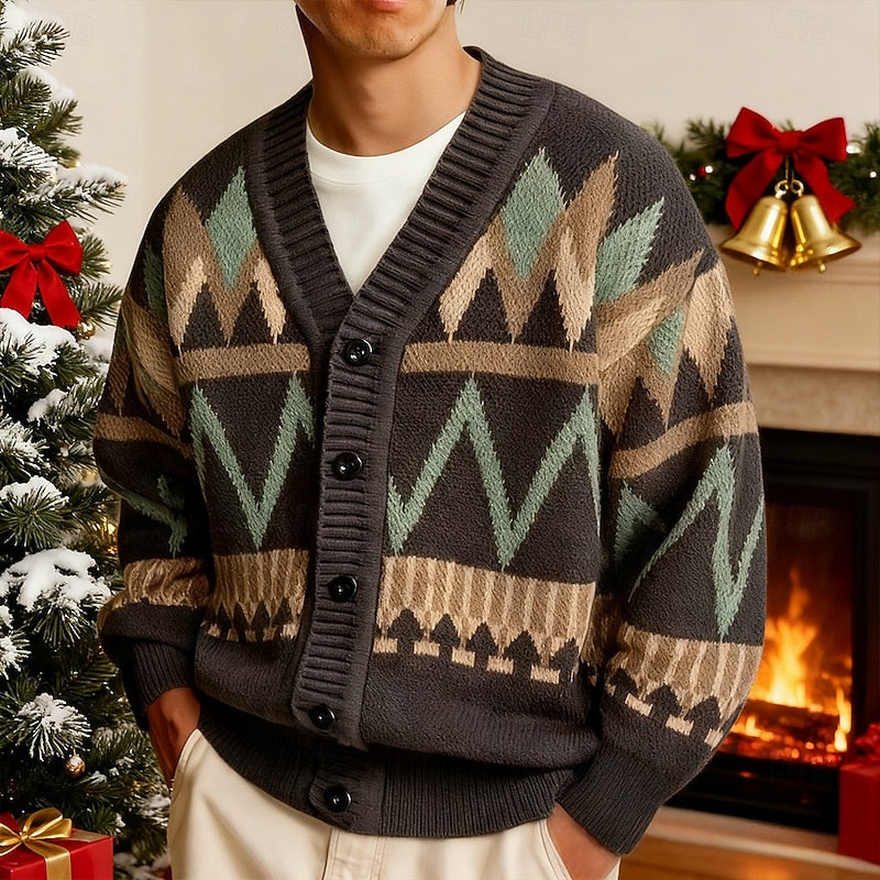 Rufus | Patterned V-Neck Cardigan