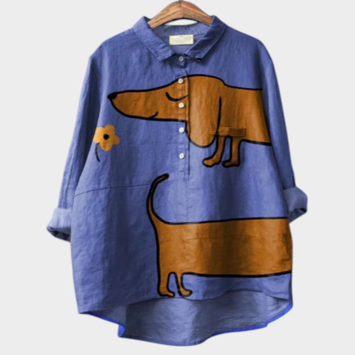 Briar | Stylish Dog-Print Blouse