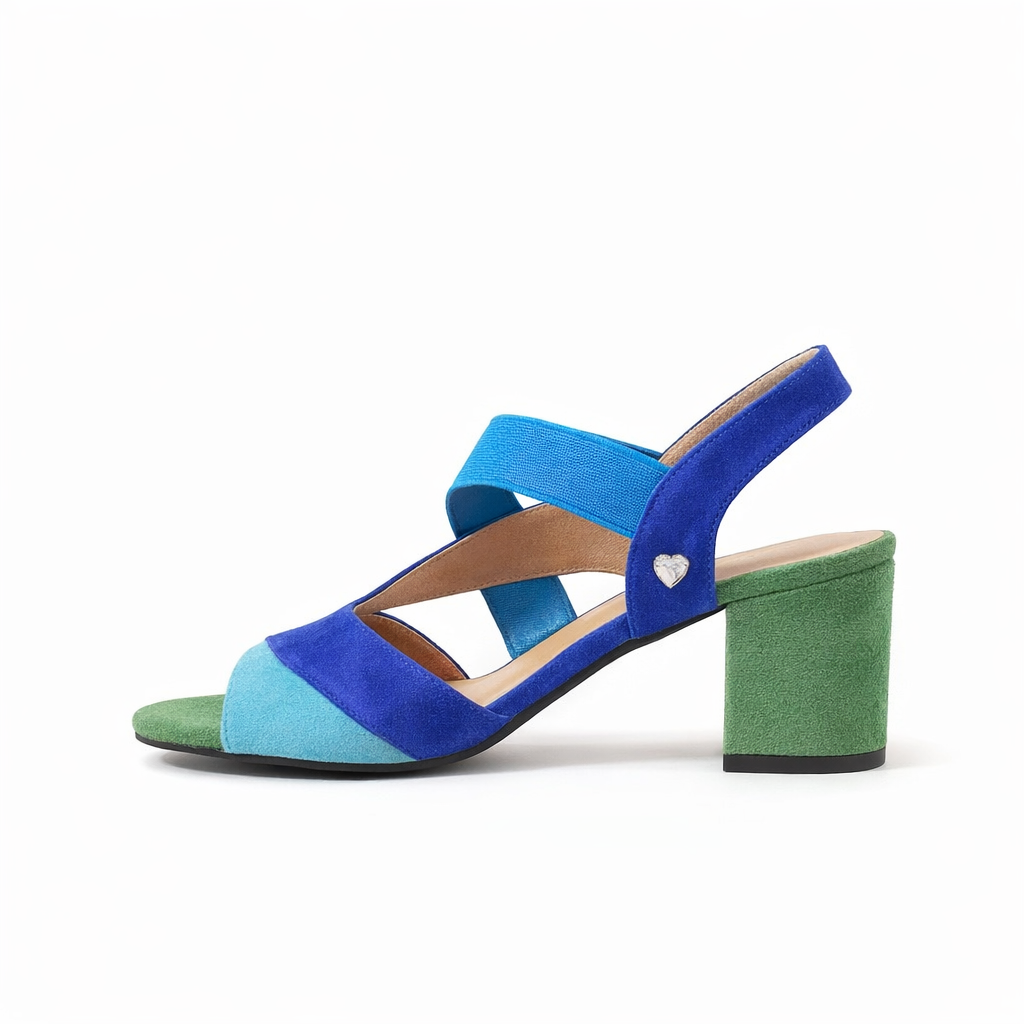 Linda | Open Toe Block Heel Pumps
