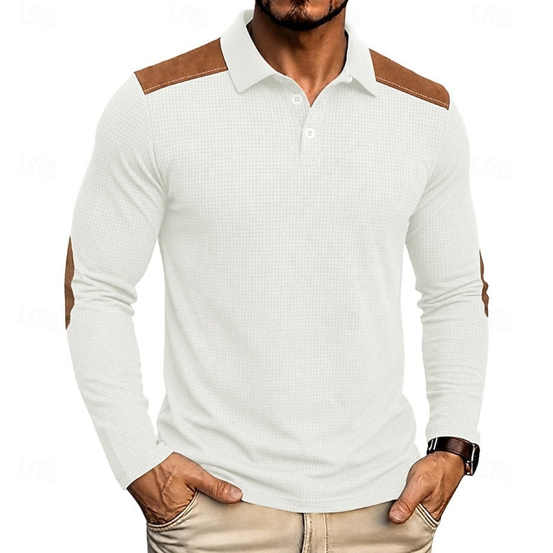 Garrett | Textured Long-Sleeve Polo Shirt