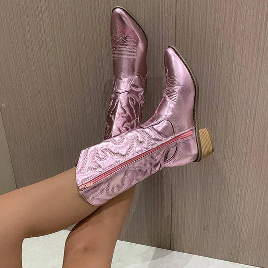Delia | Western-Inspired Mid-Calf Boots