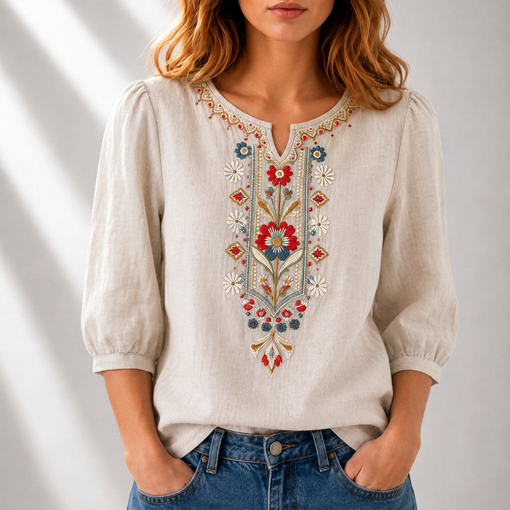 Juliet | Floral Embroidered Blouse