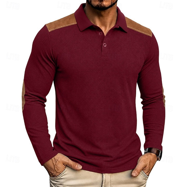 Garrett | Textured Long-Sleeve Polo Shirt