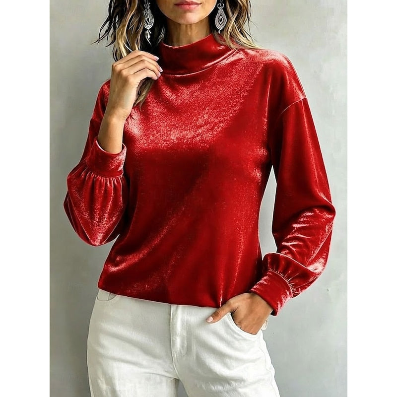 Belinda | Elegant Mock Neck Blouse