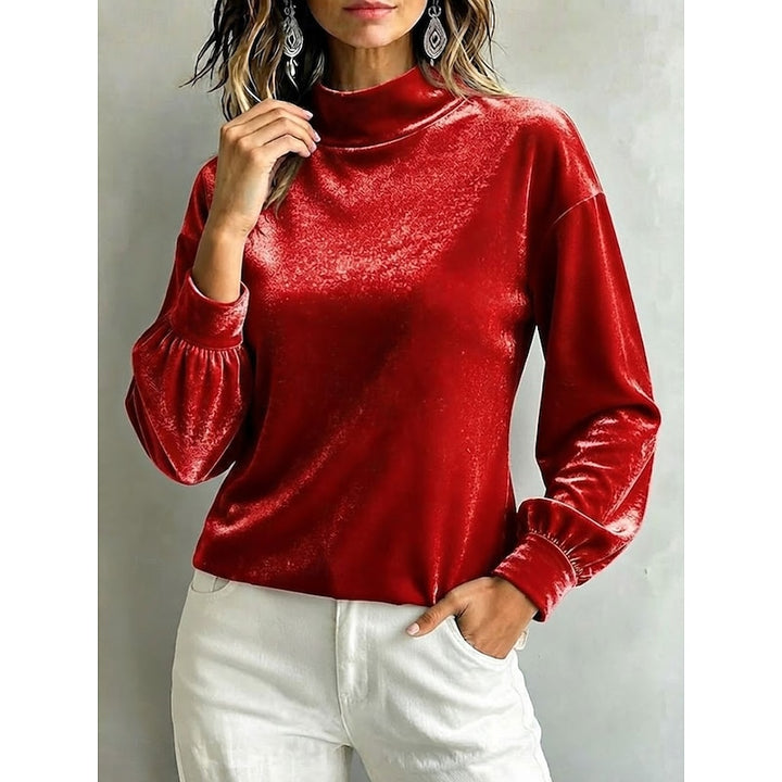 Belinda | Elegant Mock Neck Blouse