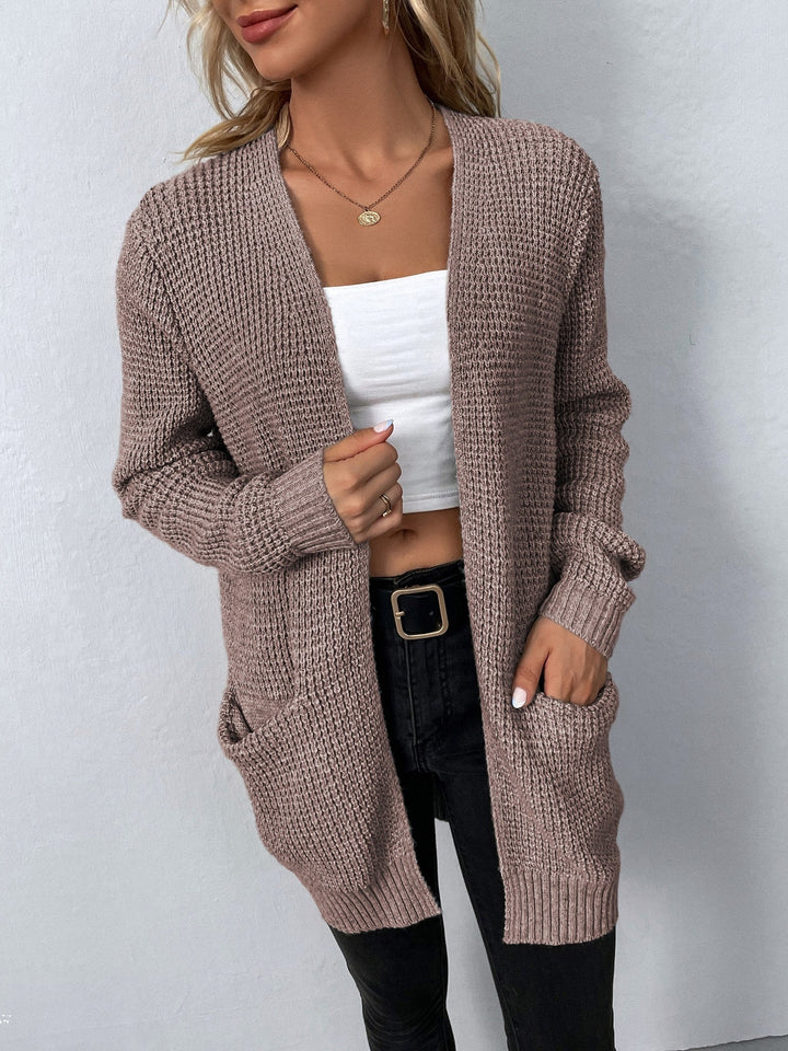 Willa | Open-Front Waffle-Knit Cardigan