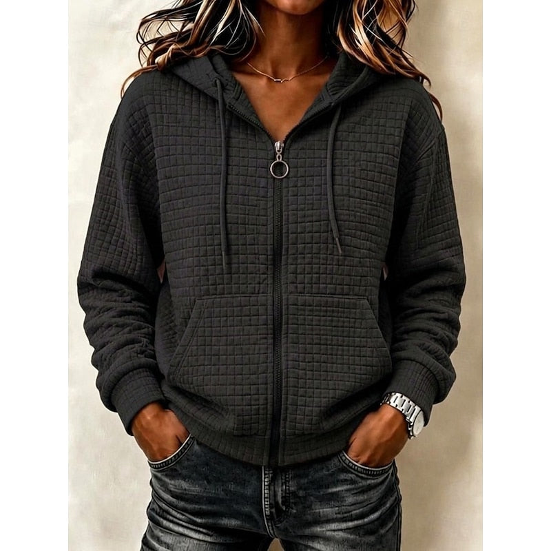 Colleen | Textured Zip Hoodie