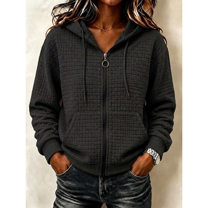 Colleen | Textured Zip Hoodie