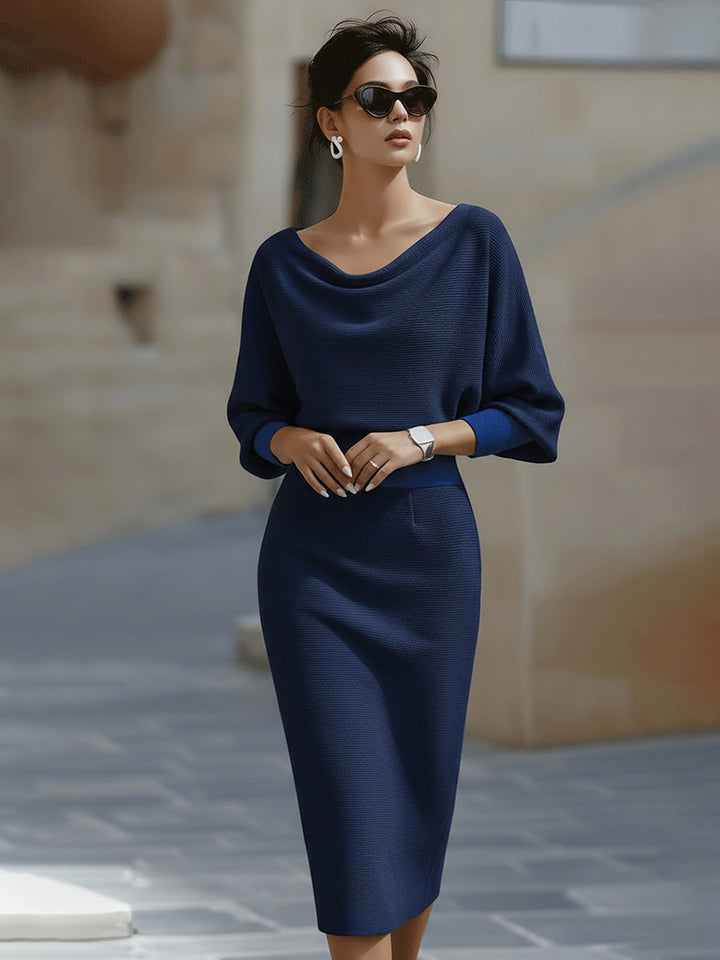 Lydia | Elegant Round Neck Midi Dress