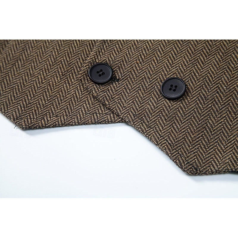 Ellery | Herringbone Double-Breasted Waistcoat