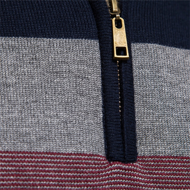 Miles | Colour-Block Quarter-Zip Sweater