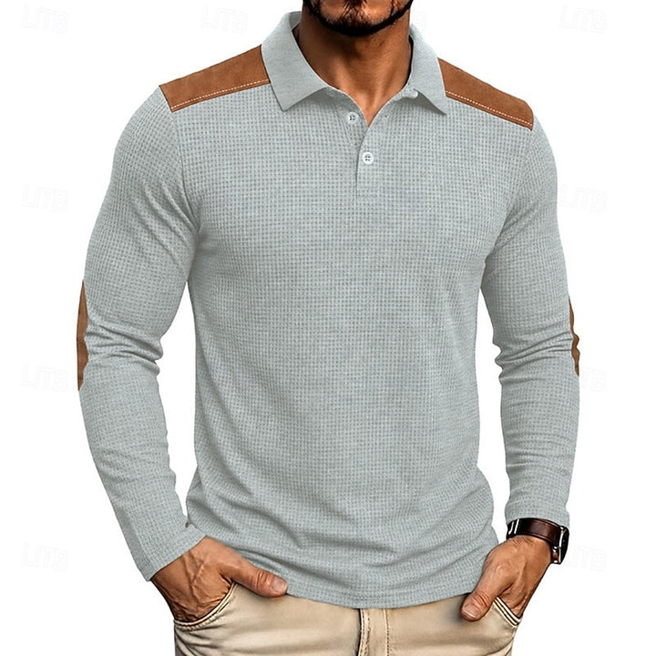 Garrett | Textured Long-Sleeve Polo Shirt