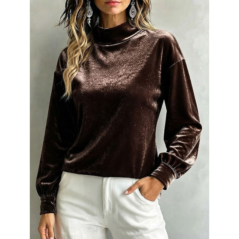 Belinda | Elegant Mock Neck Blouse