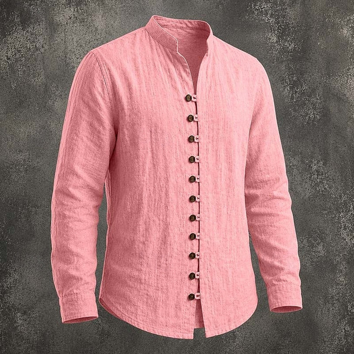 Silas | Band Collar Button-Up Shirt