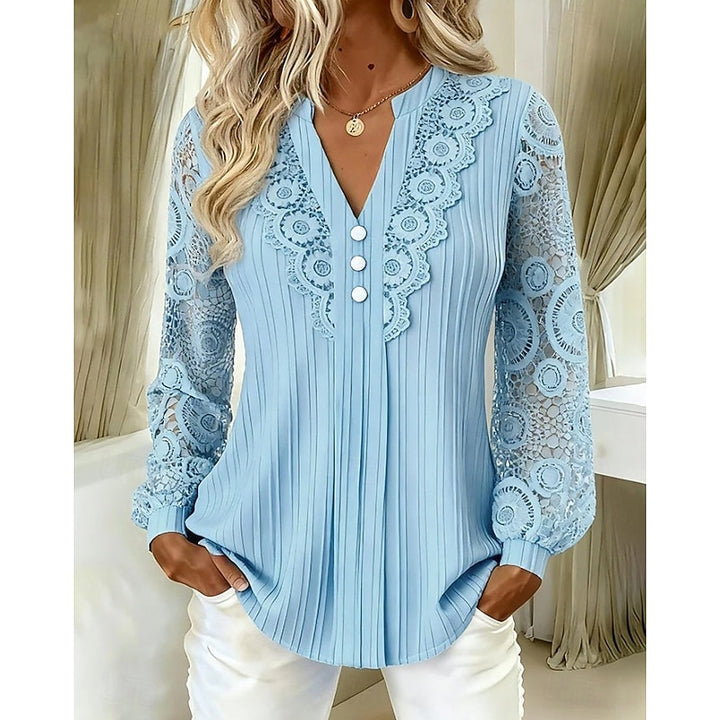Annalise | Lace-Detail Long Sleeve Blouse