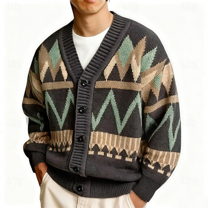 Rufus | Patterned V-Neck Cardigan
