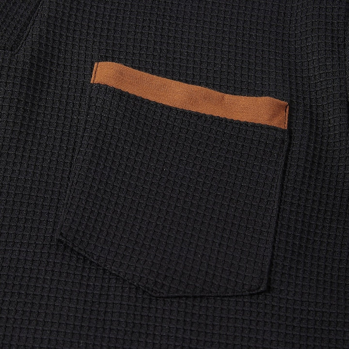 Harlan | Textured Long-Sleeve Henley Shirt