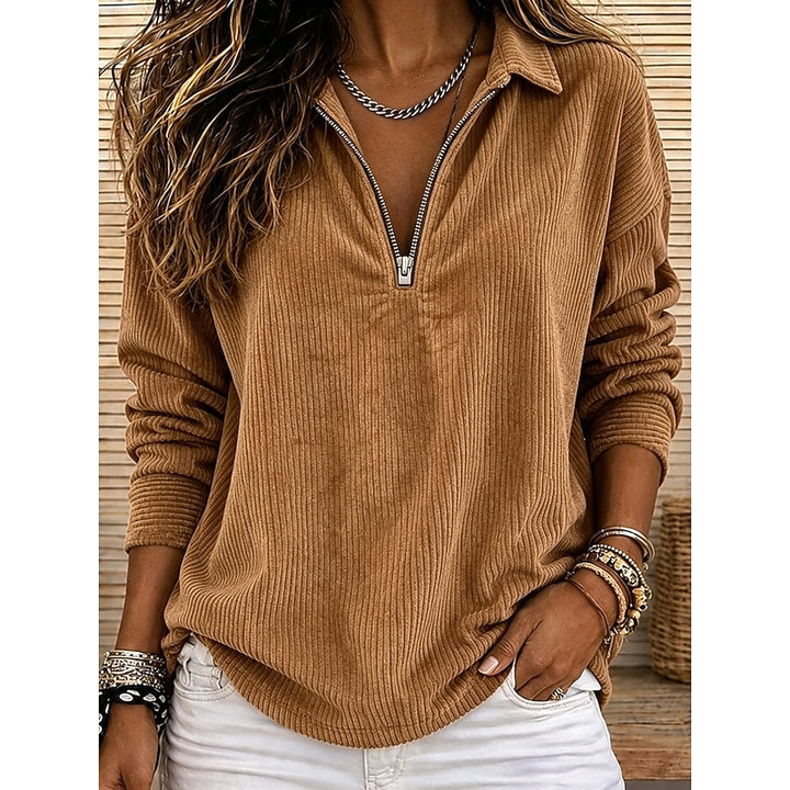 Winifred | Ribbed Quarter-Zip Top