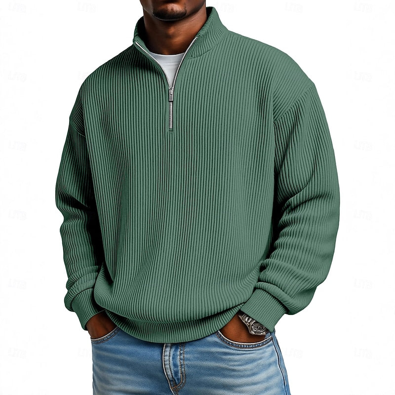 Nash | Ribbed Quarter-Zip Pullover