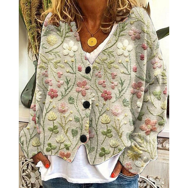 Greta | Floral Open-Front Cardigan