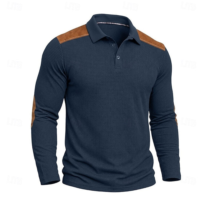 Garrett | Textured Long-Sleeve Polo Shirt
