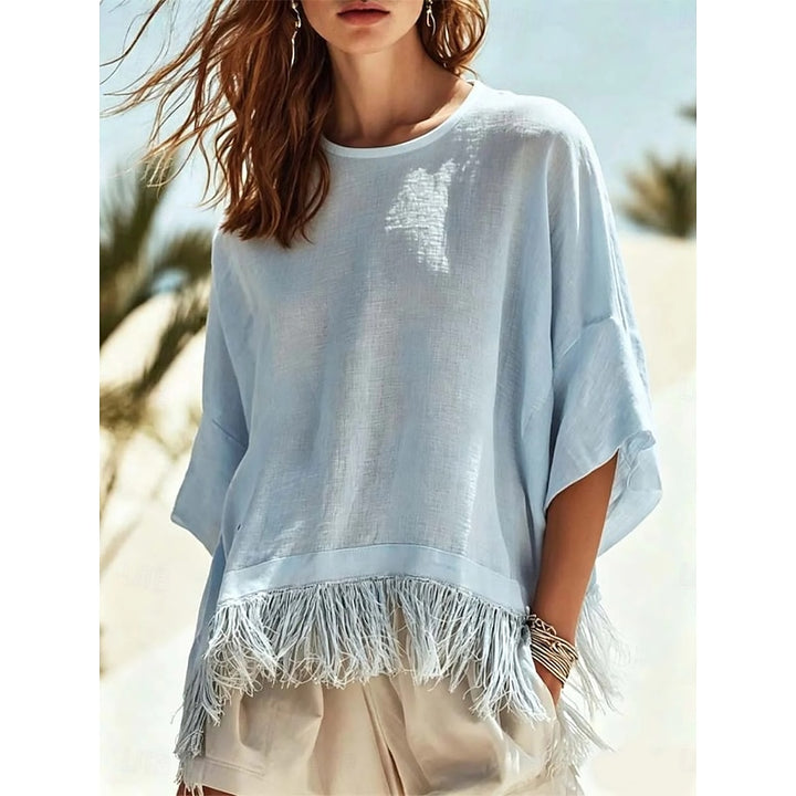 Marisa | Relaxed Fringe-Hem Blouse