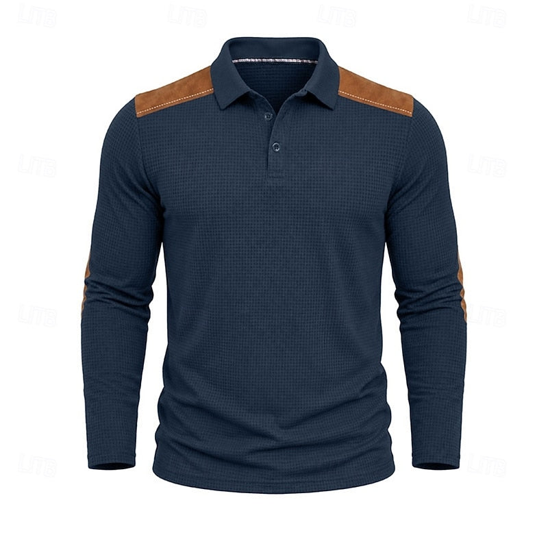 Garrett | Textured Long-Sleeve Polo Shirt