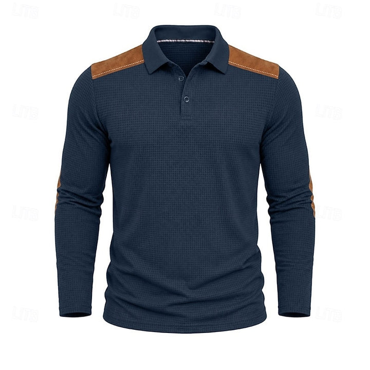 Garrett | Textured Long-Sleeve Polo Shirt