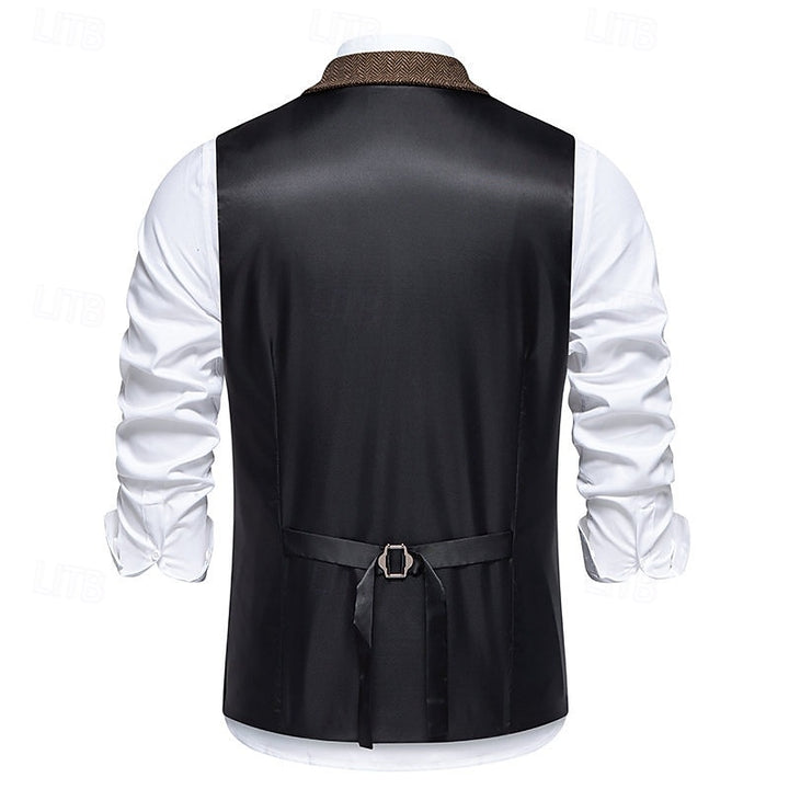 Ellery | Herringbone Double-Breasted Waistcoat