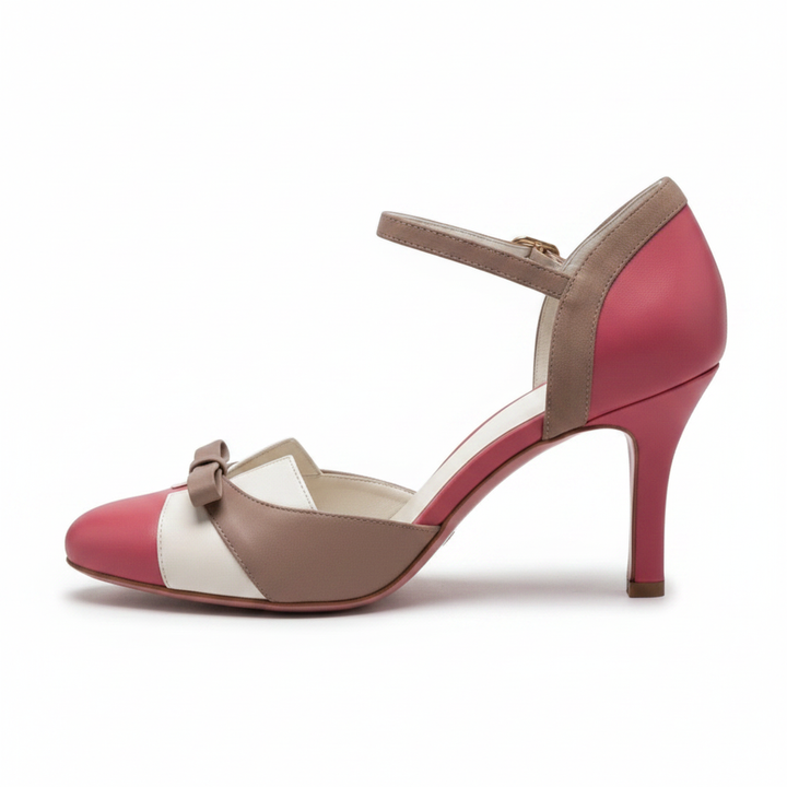 Quinnae | Ribbon Detail Kitten Heel Pumps